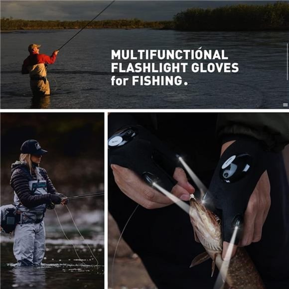 LED Flashlight Gloves Gifts for Men, Unique Cool Gadgets Tools for Repairing - Picture 4 of 6